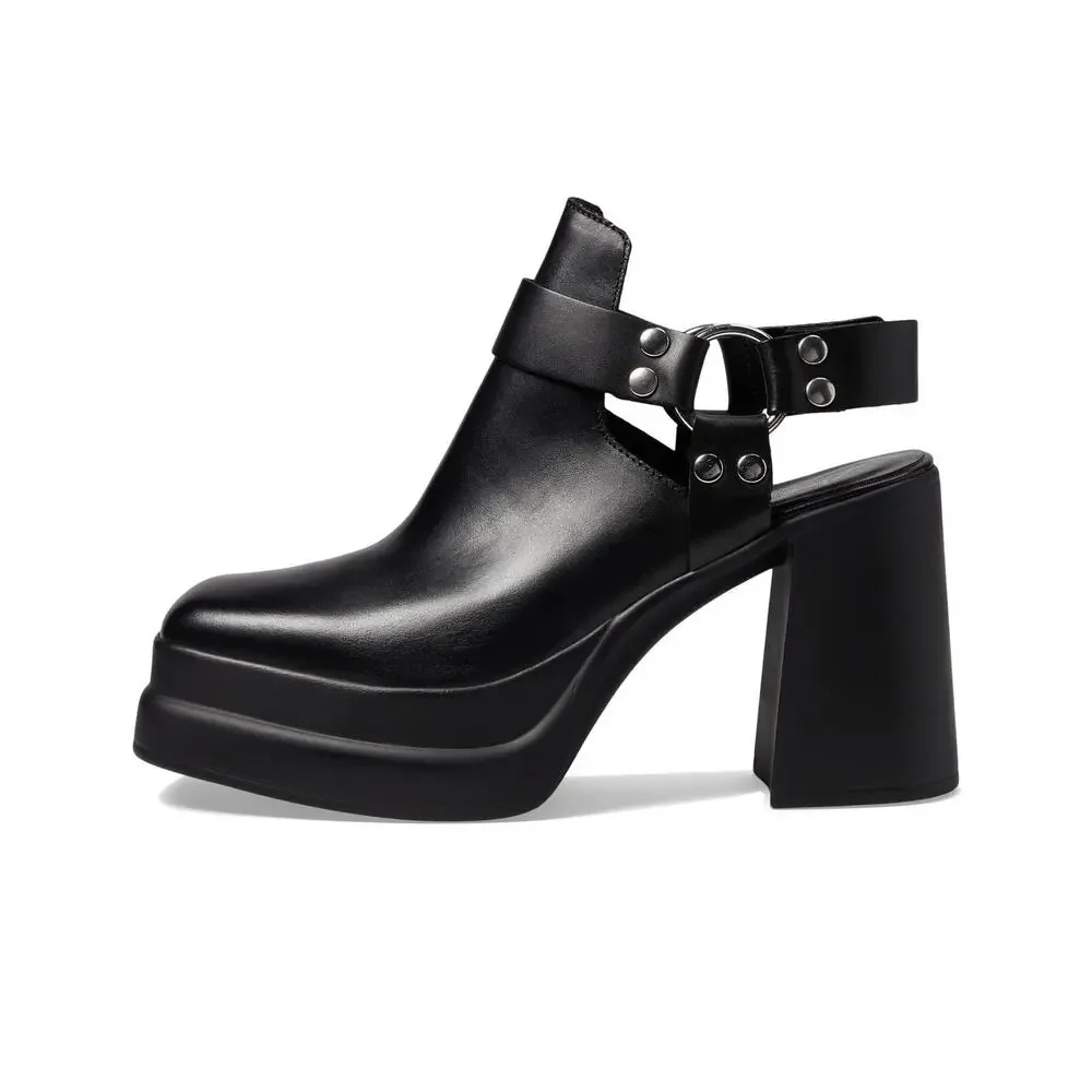 FREE PEOPLE HYBRID HARNESS BOOT BLACK LEATHER EU 38.5 US WOMENS 8.5 M
